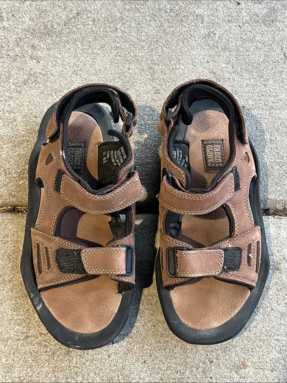 Faded Glory Brown Leather Outdoor Sport Sandals